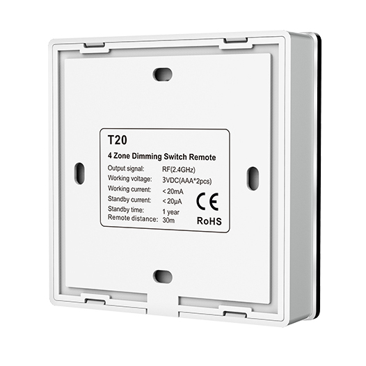 4 Zones 2.4G Brightness Remote Control T20 4 Zones 2.4G Brightness Remote Control T20